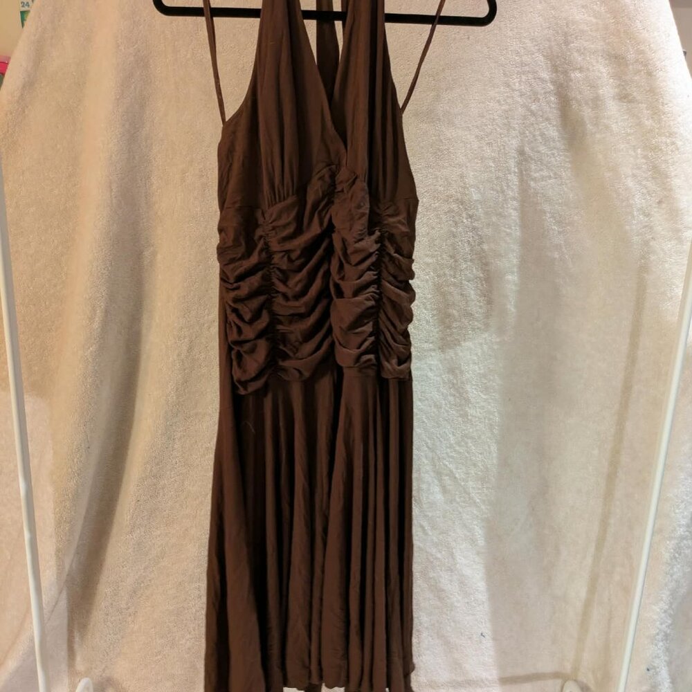 Philip DeCaprio Brown halter top vintage dress - Size Large